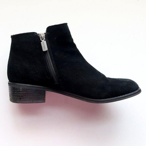 Blondo Waterproof Black Suede Leather Block Heel Ankle Boots Booties Size 10 - Picture 9 of 16